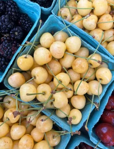Fresh cherries at Tower Grove Farmers Market